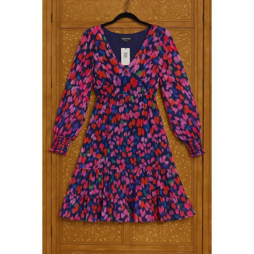 NEW- NWT MinkPink LS Animal Print Calista Dress Small Multicolor - Picture 2 of 6